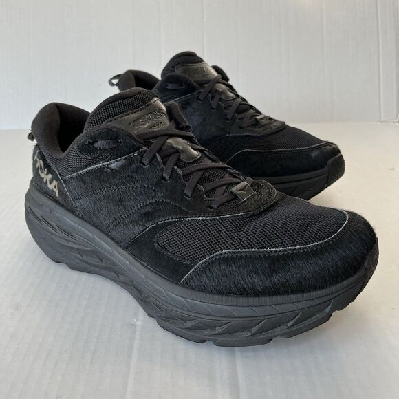 Hoka One One X Engineered Garments Bondi L Black/Cow Hair Athletic Shoes M 14 - Picture 1 of 16